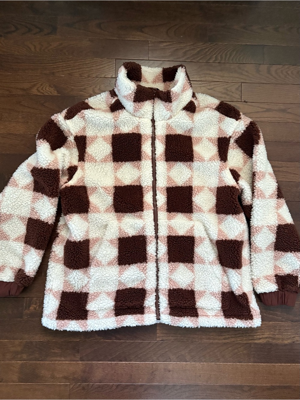 Madewell Sherpa Plaid Fleece Quilted Bomber Jacket – Size M
